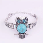 Vintage Owl Turquoise Bedelarmband