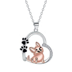 Heart-Shaped Dog Pendant Necklace