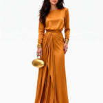 Verity draped satin maxi dress