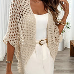 Crochet Open Front Knit Cardigan for women