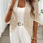 Crochet Open Front Knit Cardigan for women, view 6