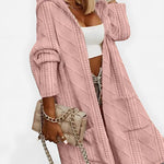Longline Open Front Knit Cardigan for women, view 2