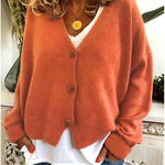 V Neck Button Up Knit Cardigan for women, view 2