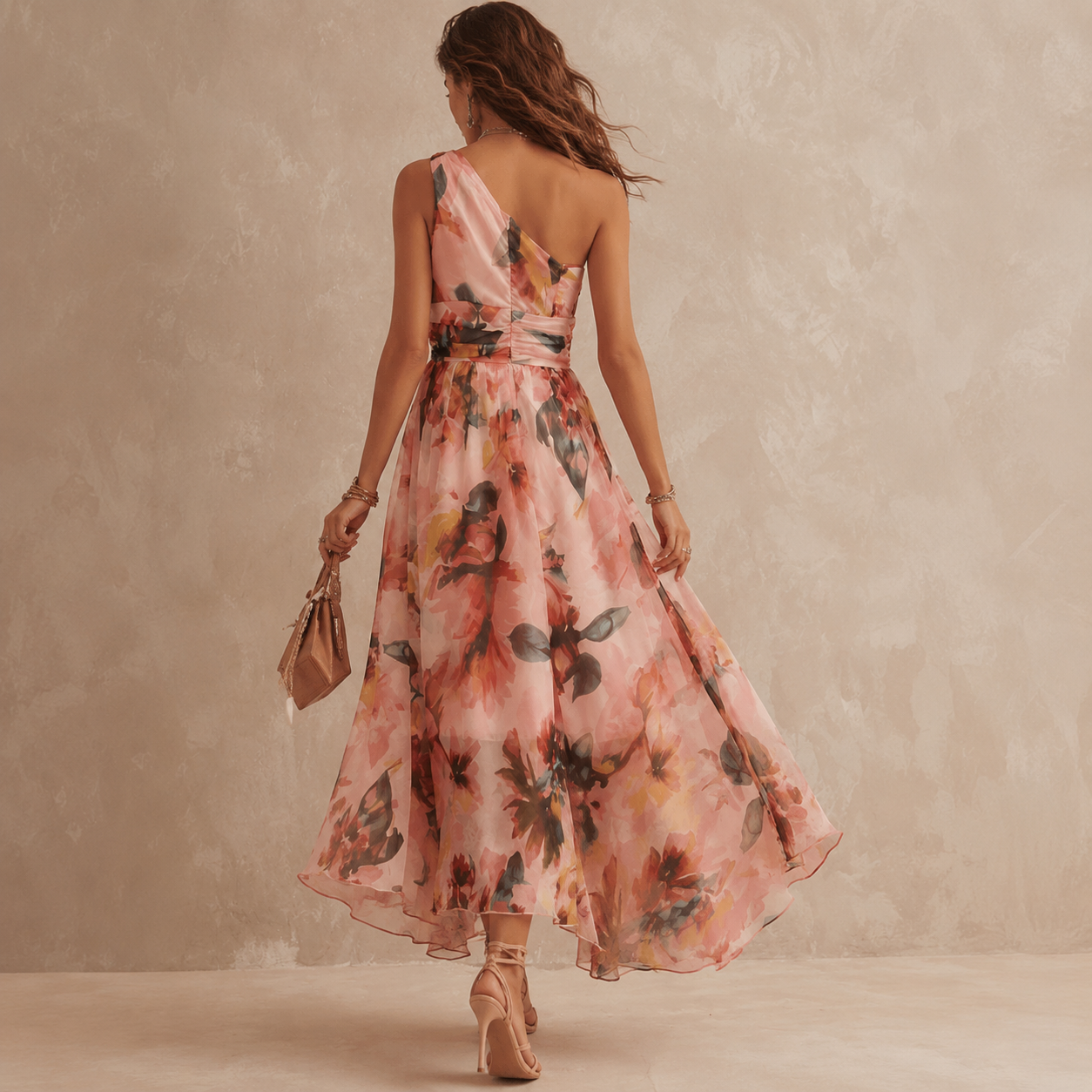 Lucinda asymmetric floral dress