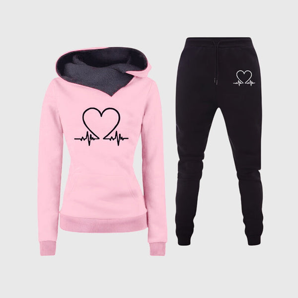 Frances women's heart-print hoodie & trouser set