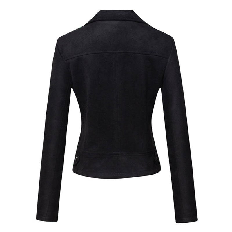 Faux Suede Moto Jacket for women, view 6