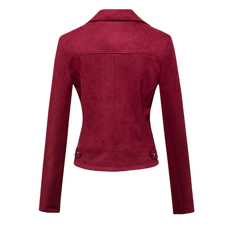 Faux Suede Moto Jacket for women, view 7