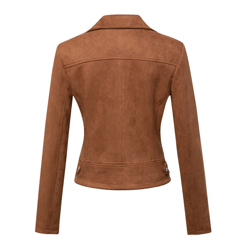 Faux Suede Moto Jacket for women, view 8