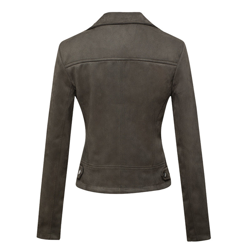 Faux Suede Moto Jacket for women, view 9