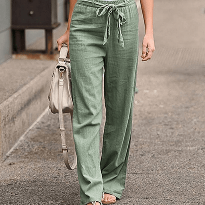 Joleen - Women's Relaxed Trousers with Drawstring and Elastic Waist