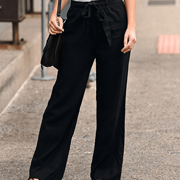 Joleen - Women's Relaxed Trousers with Drawstring and Elastic Waist