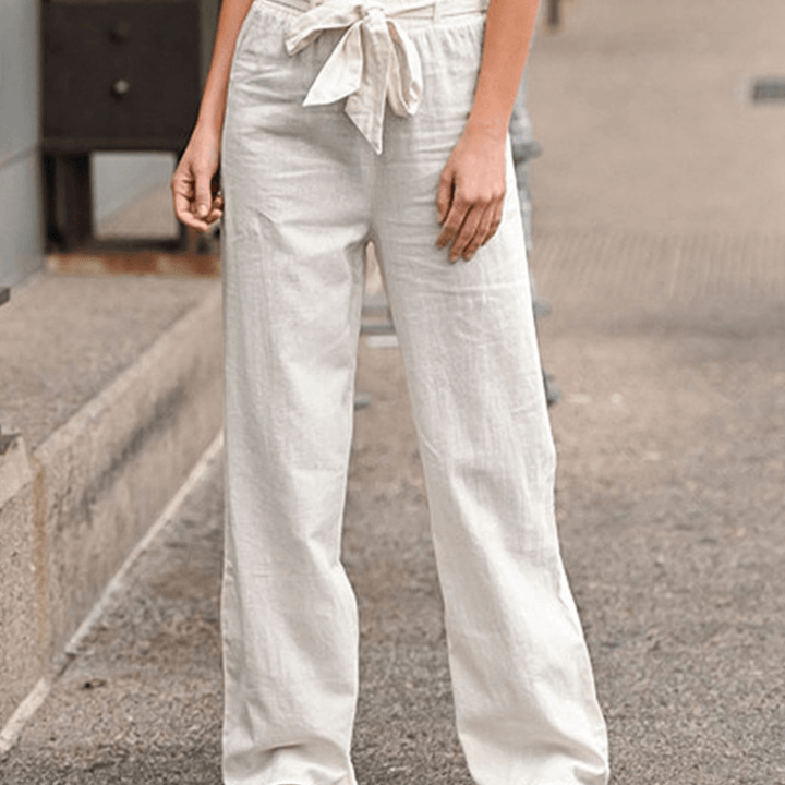 Joleen - Women's Relaxed Trousers with Drawstring and Elastic Waist