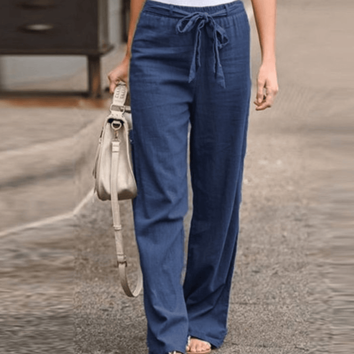 Joleen - Women's Relaxed Trousers with Drawstring and Elastic Waist