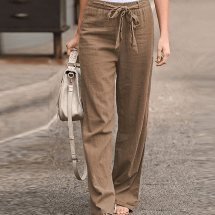 Joleen - Women's Relaxed Trousers with Drawstring and Elastic Waist