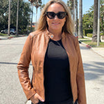 Essential Faux Leather Biker Jacket for women, view 5