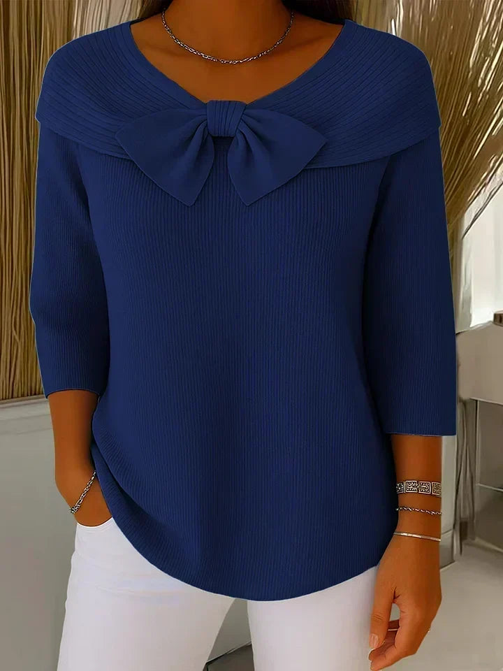 Felicity bow-detail crew-neck jumper