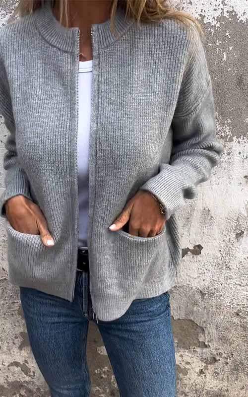 Georgia casual zip-up cardigan