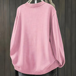 Contrast Button Crew Neck Knit Cardigan for women, view 10
