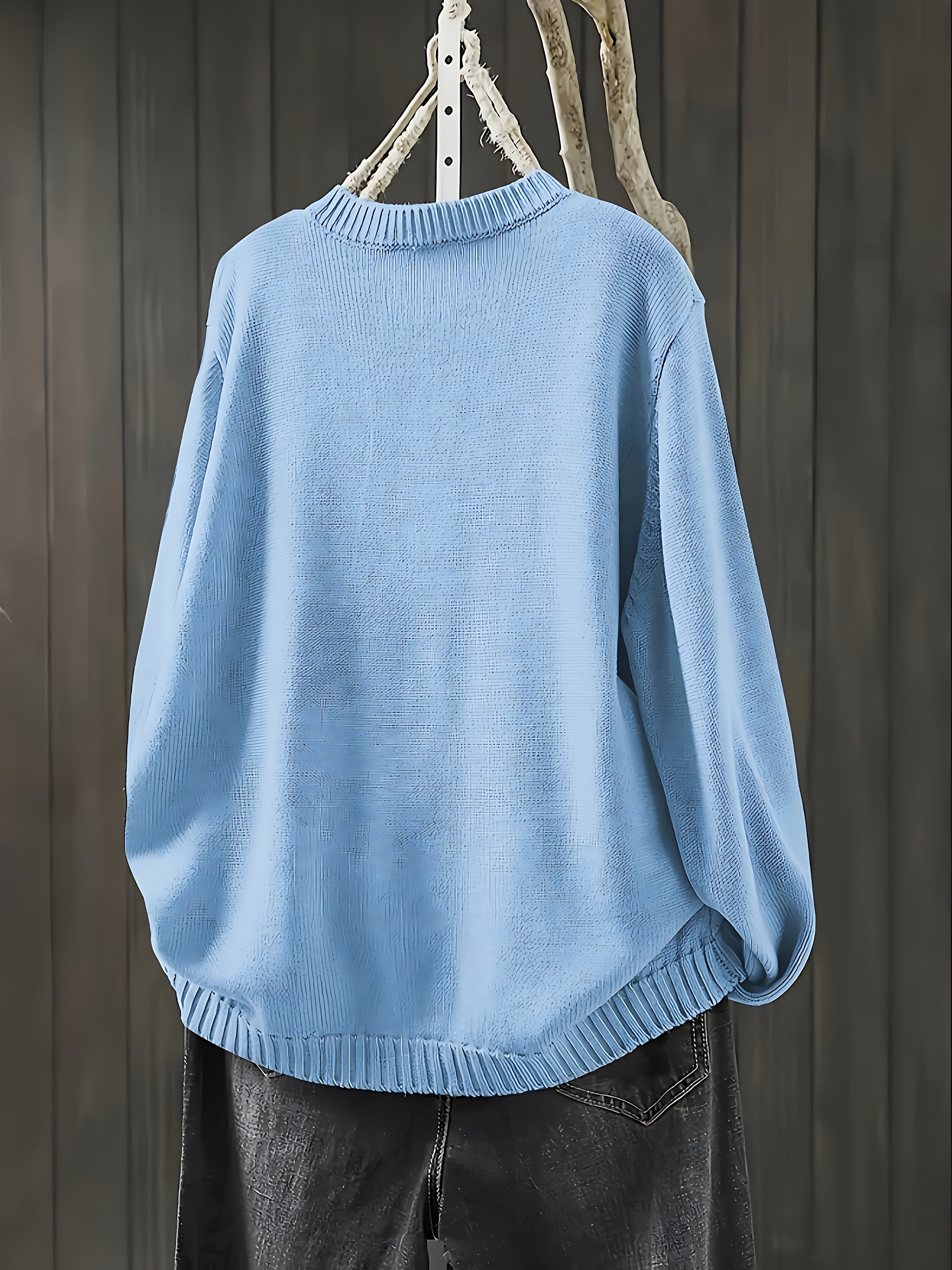 Contrast Button Crew Neck Knit Cardigan for women, view 14