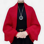 Batwing Sleeve Open Front Knit Cardigan for women, view 2