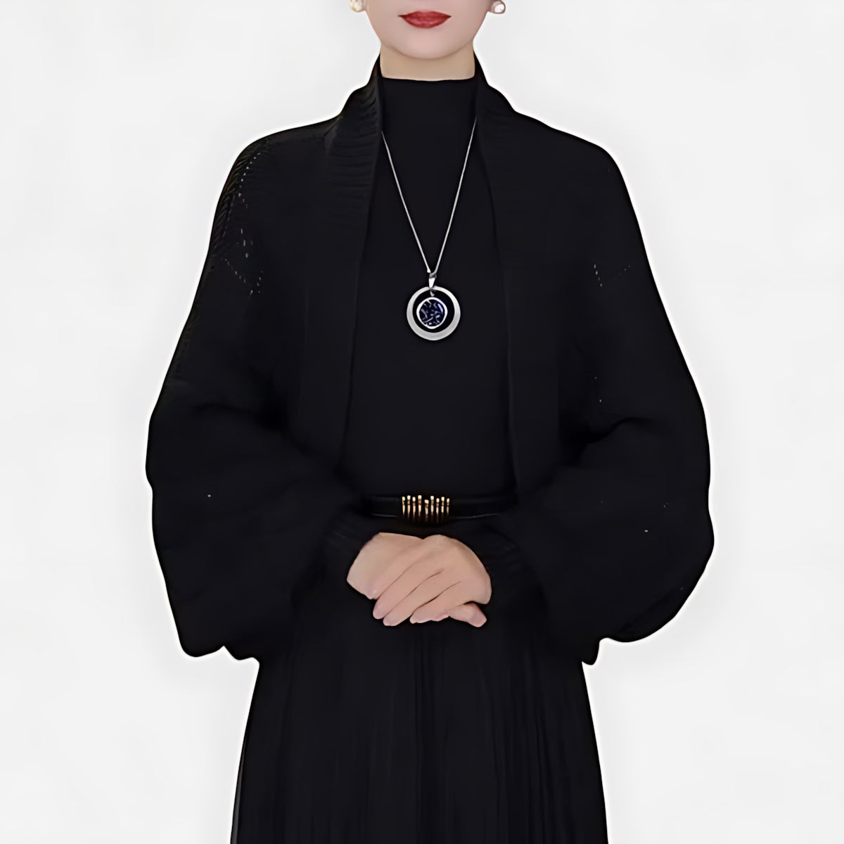 Batwing Sleeve Open Front Knit Cardigan for women