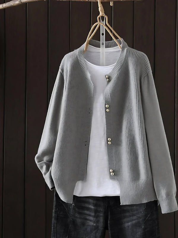 Batwing Sleeve Button Up Knit Cardigan for women