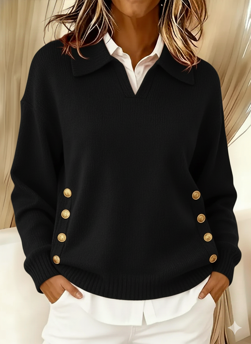 Tabitha polo-collar button jumper
