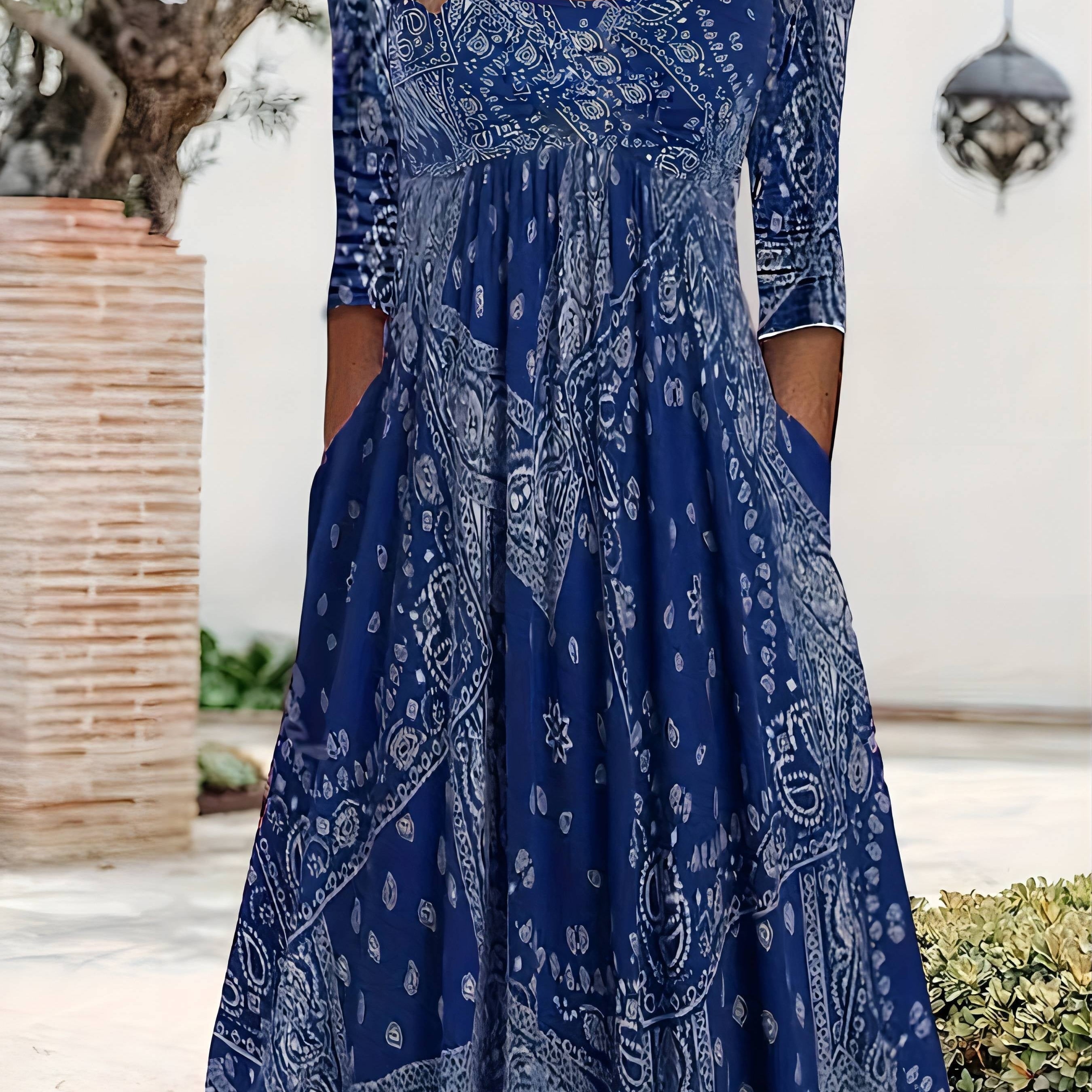 ELOWEN | CASUAL MIDI DRESS WITH LONG SLEEVES