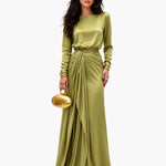 Verity draped satin maxi dress
