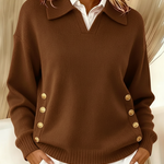 Tabitha polo-collar button jumper