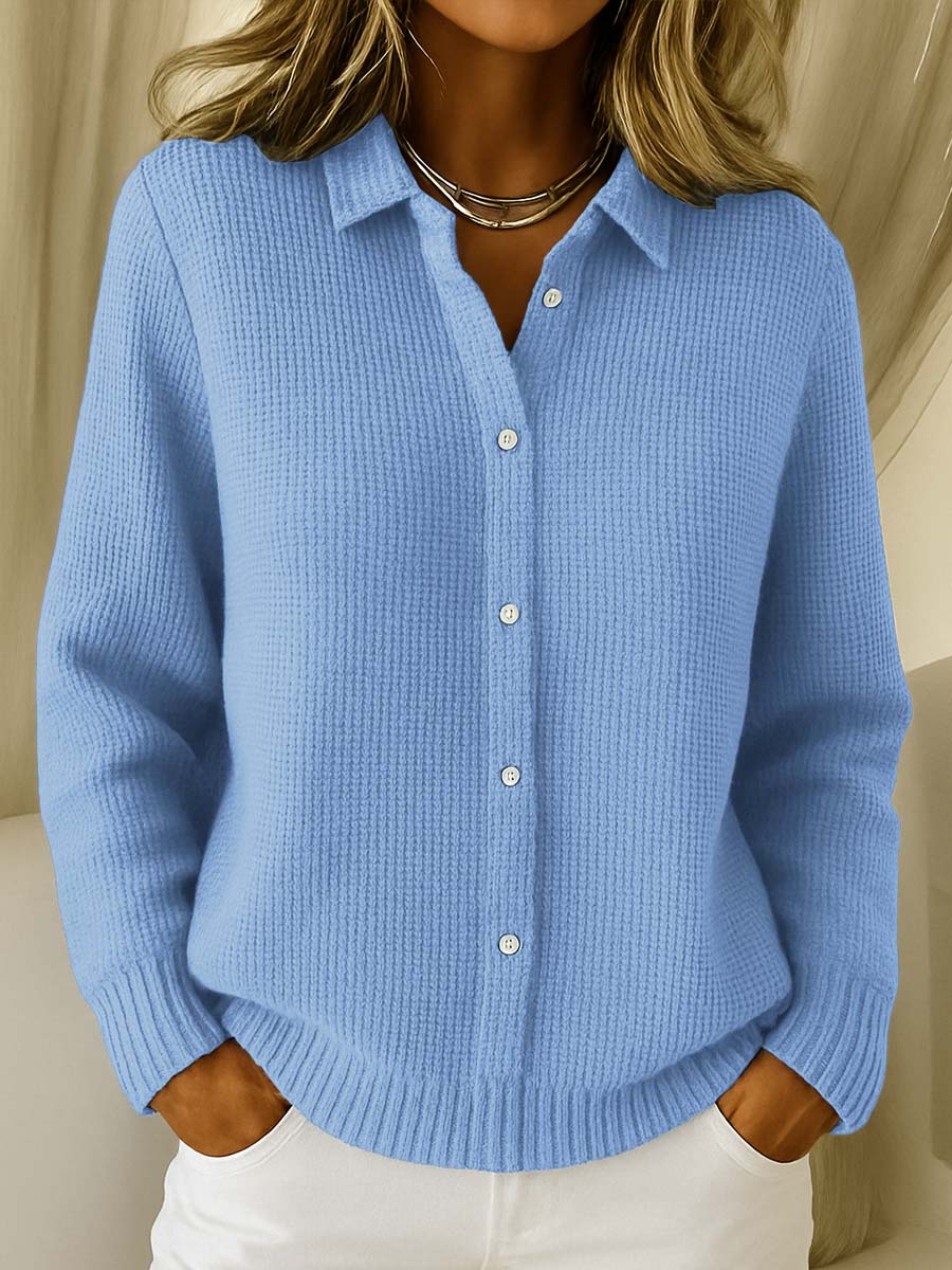 Maureen women's textured shirt-collar cardigan