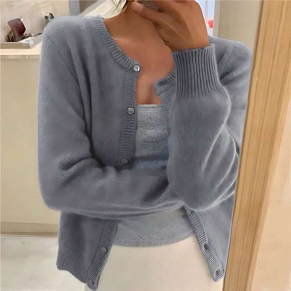 Cropped Fuzzy Knit Cardigan for women