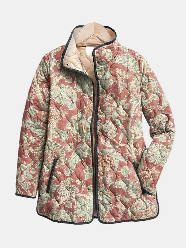 Edith women's rose floral quilted jacket