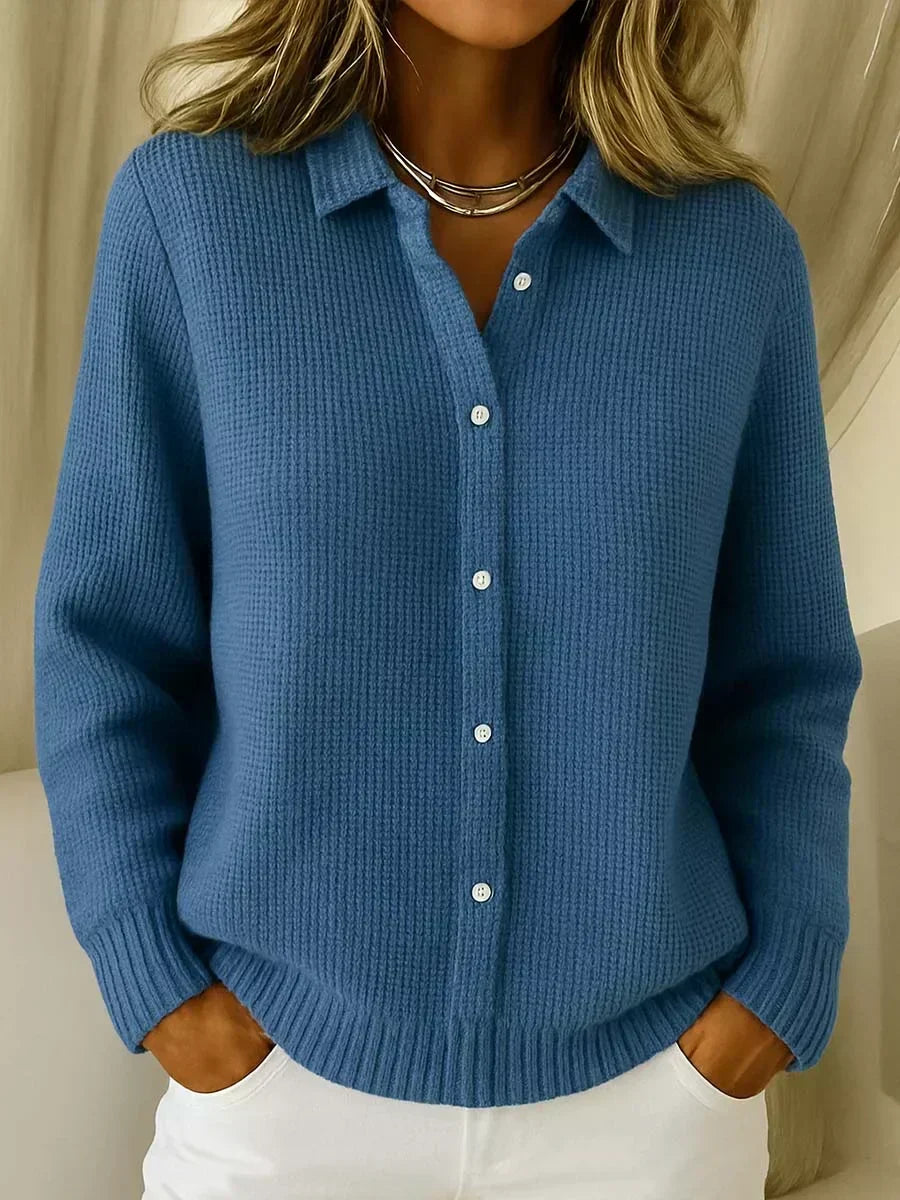 Maureen women's textured shirt-collar cardigan