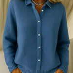 Maureen women's textured shirt-collar cardigan