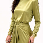 Verity draped satin maxi dress
