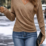 Cecilia soft wrap-front jumper