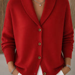 Shawl Collar Button Up Knit Cardigan for women, view 2