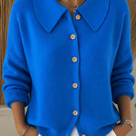 Shawl Collar Button Up Knit Cardigan for women