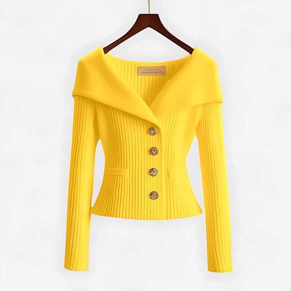 Lapel Collar Button Up Knit Cardigan for women