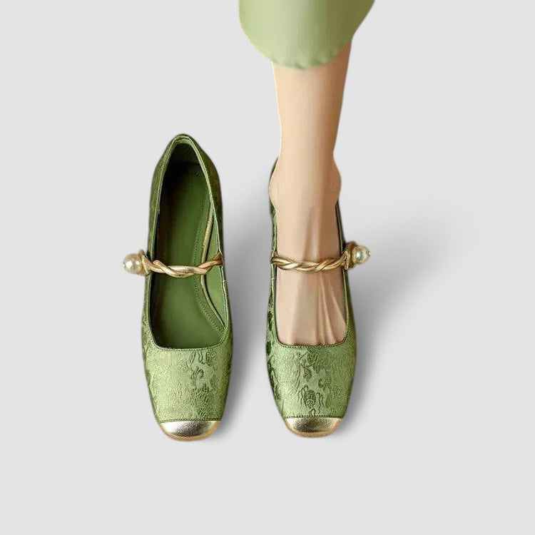 Maureen women's satin jewel-heel mary jane shoes