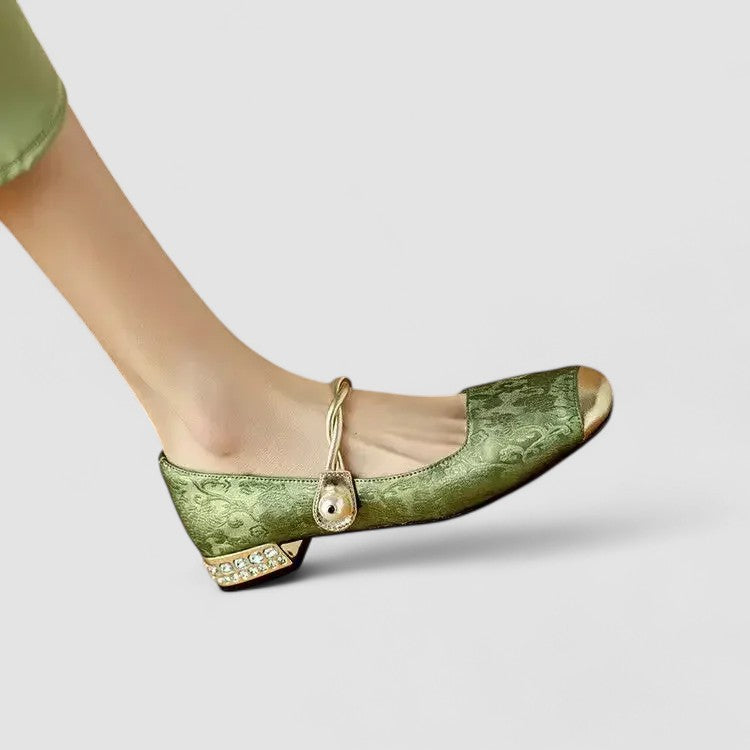 Maureen women's satin jewel-heel mary jane shoes