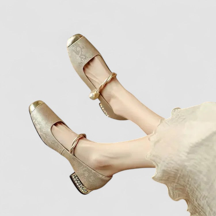 Maureen women's satin jewel-heel mary jane shoes