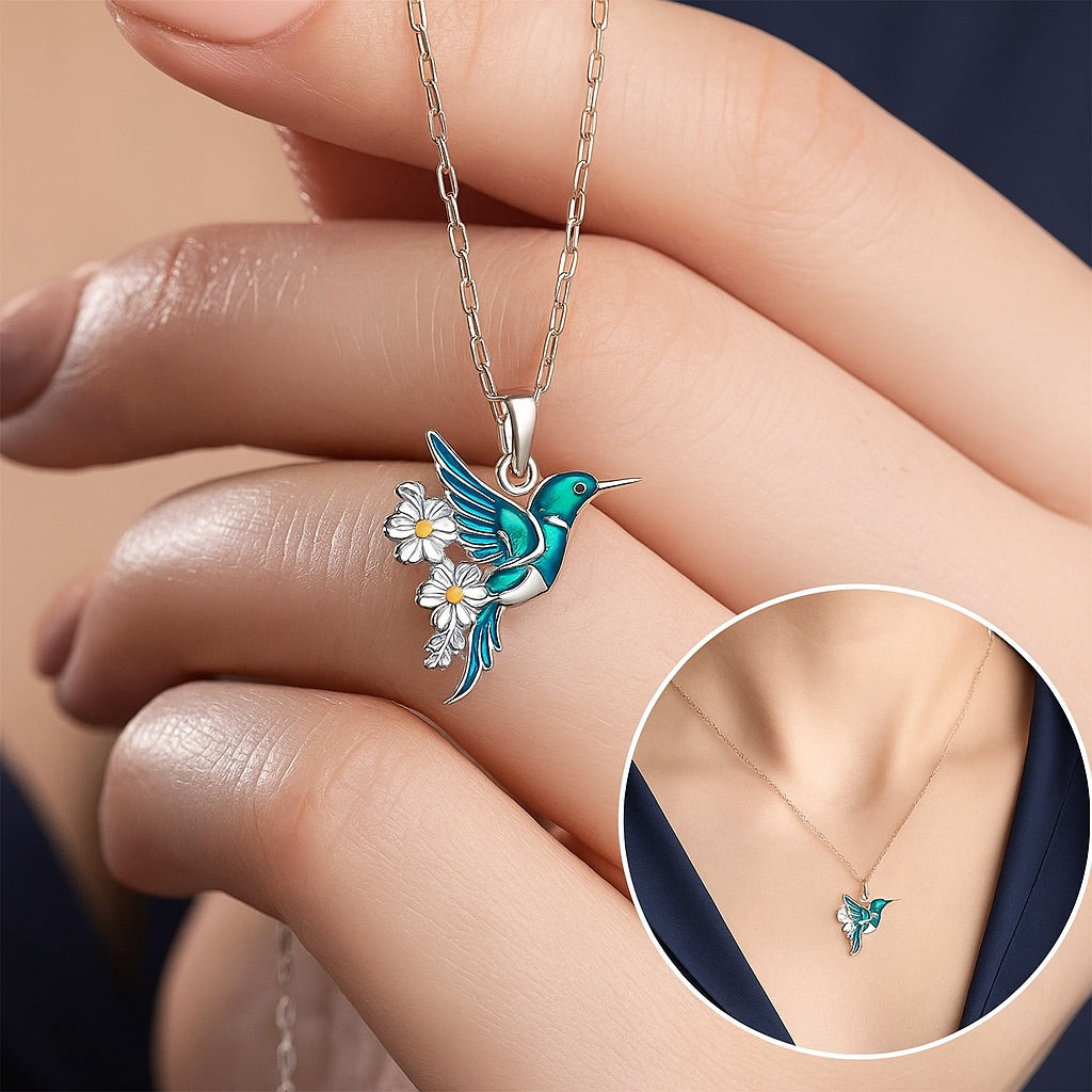 Beautiful Hummingbird Halsketting with Matching Earrings