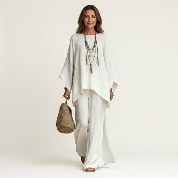Constance bohemian linen-blend set
