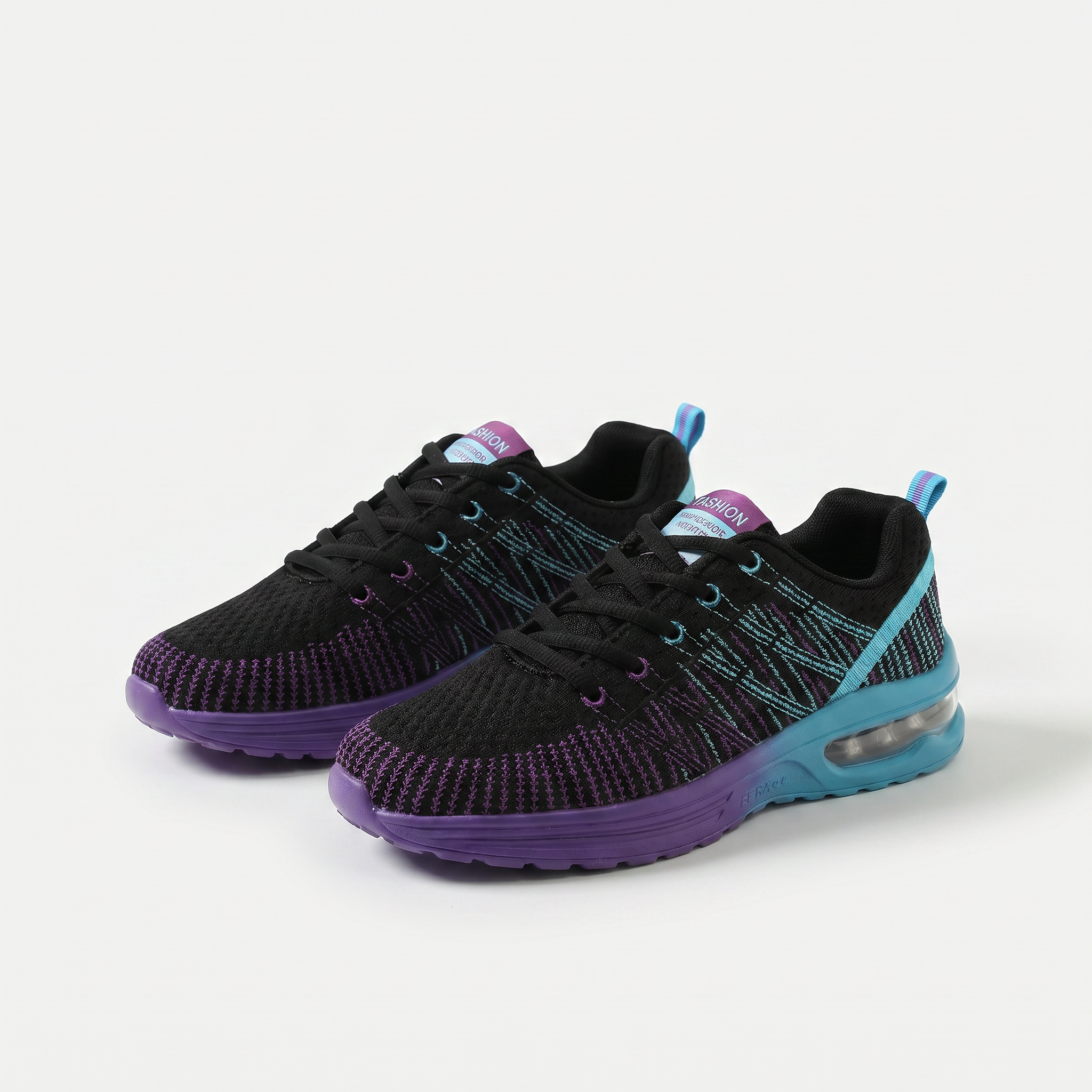 Edith black & purple comfort shoes