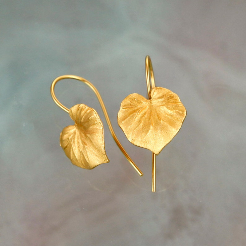 Vintage Gold Leaf Earrings