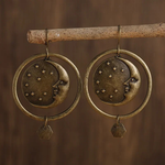 Vintage Gold Moon Nacht Earrings