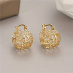 Vintage Openwork Gold Earrings