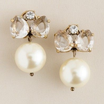 Vintage Crystal Vlinderdas Pearl Earrings